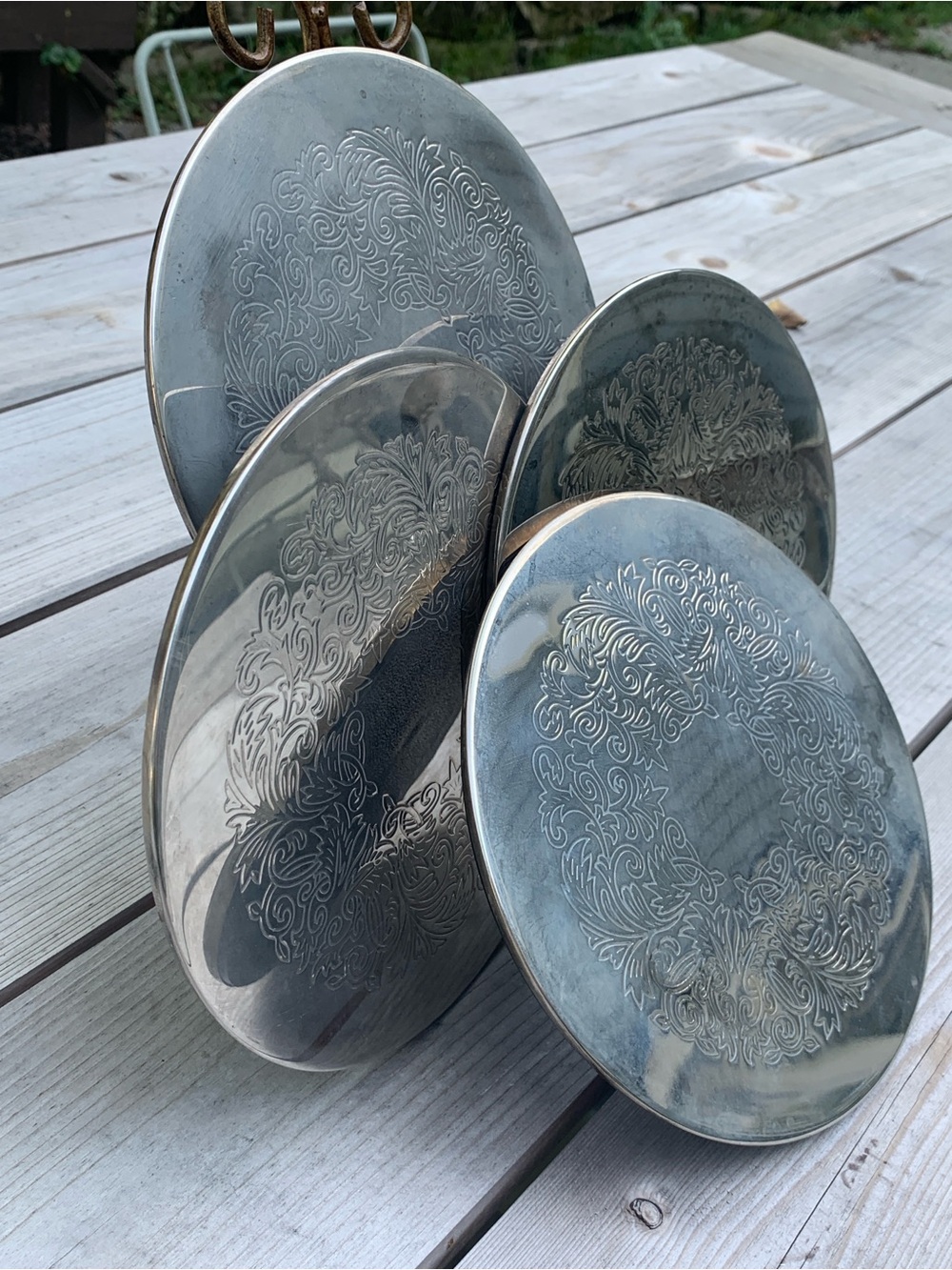 Strachan Style Silver Plated Trivets, set of 4